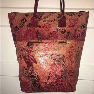 Indian Shantiniketan Leather Extra Large Tote